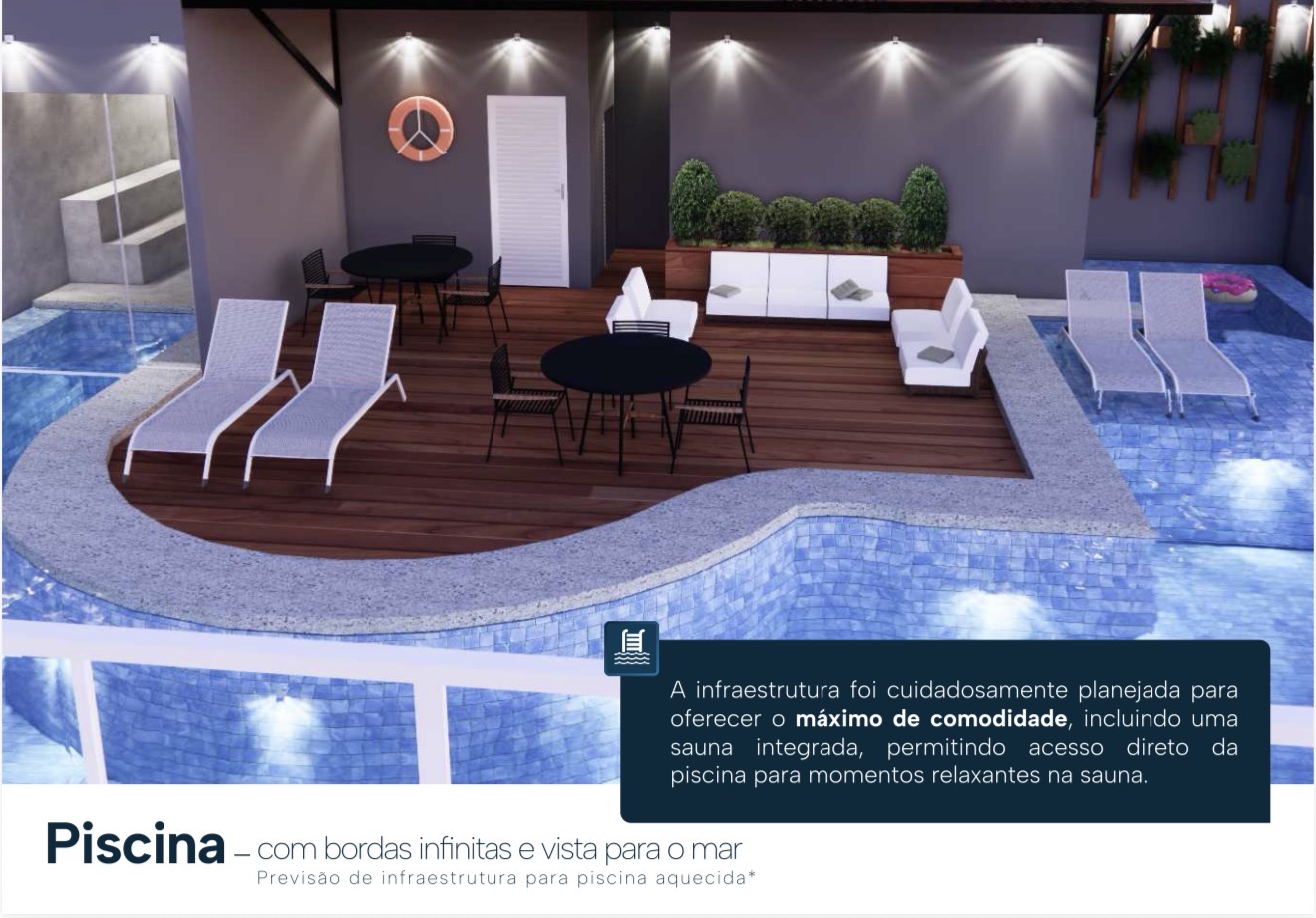 Piscina com bordas infinitas — Residencial Sereine