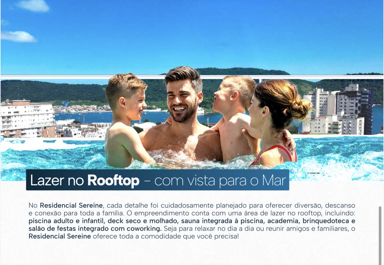 Lazer no Rooftop com vista para o mar — Residencial Sereine