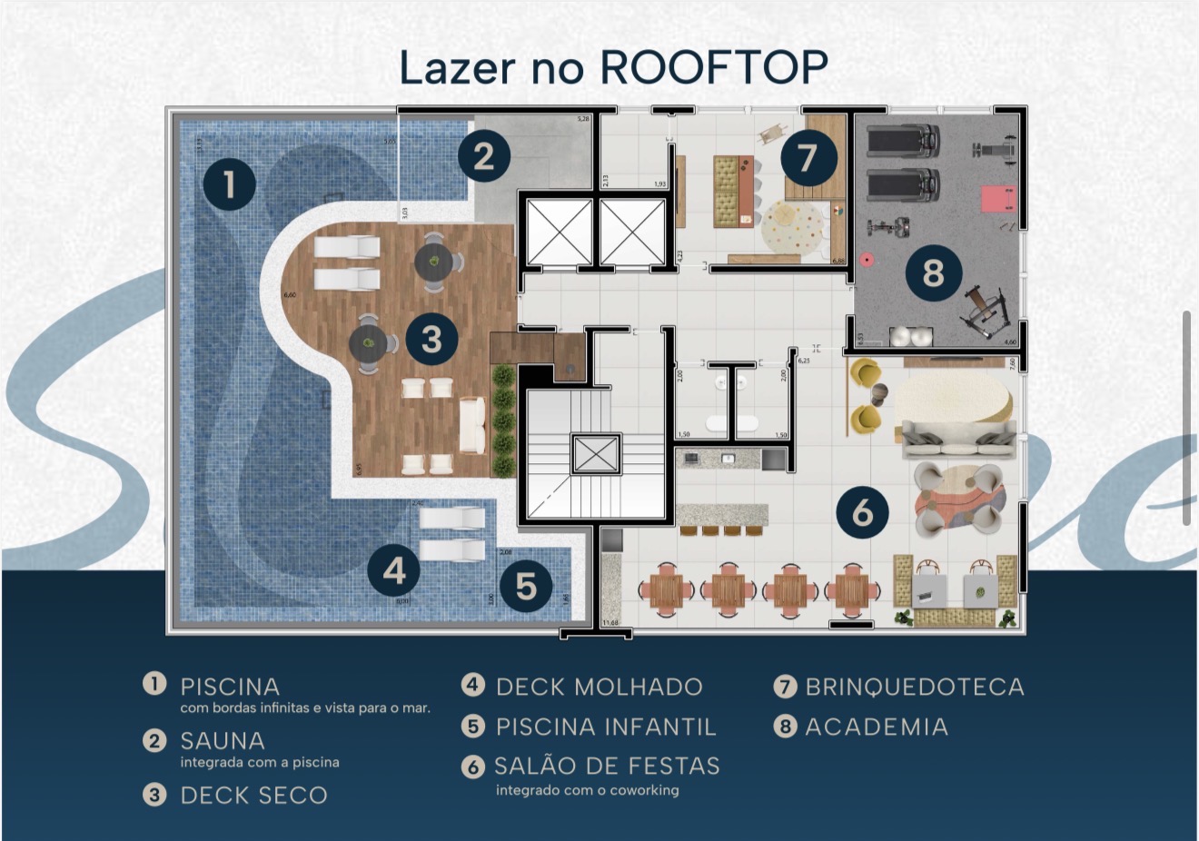 Planta completa do rooftop — Residencial Sereine