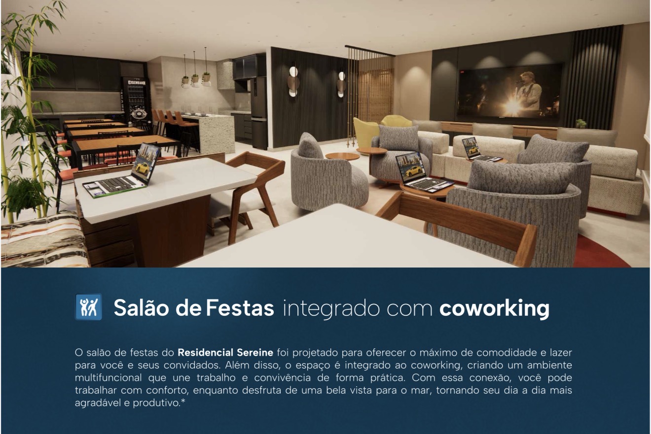 Salão de festas + coworking — Residencial Sereine